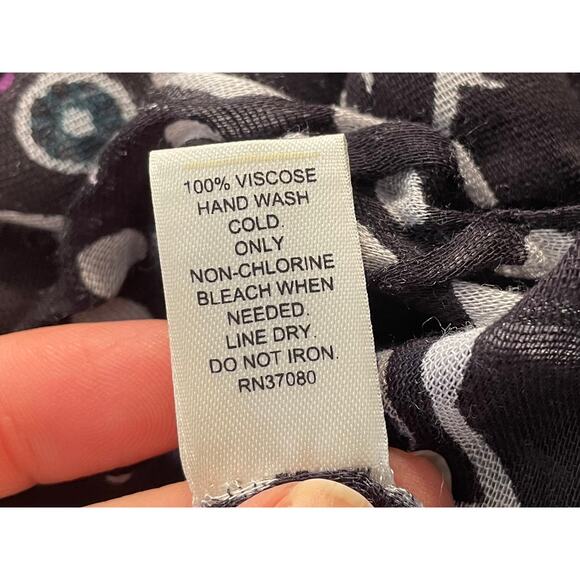 Cato Black White Owl Print & Polka Dot Scarf/Wrap/ Shawl Halloween 20 x 70 - Picture 7 of 8